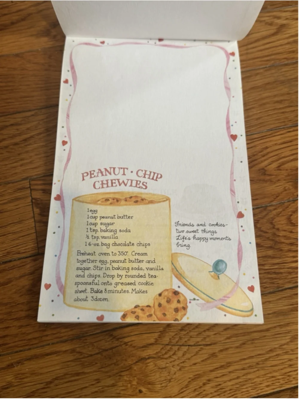 Vtg 1992 C.M. Paula Recipe For Friendship Stationary Writing Pad Notepad NOS NEW